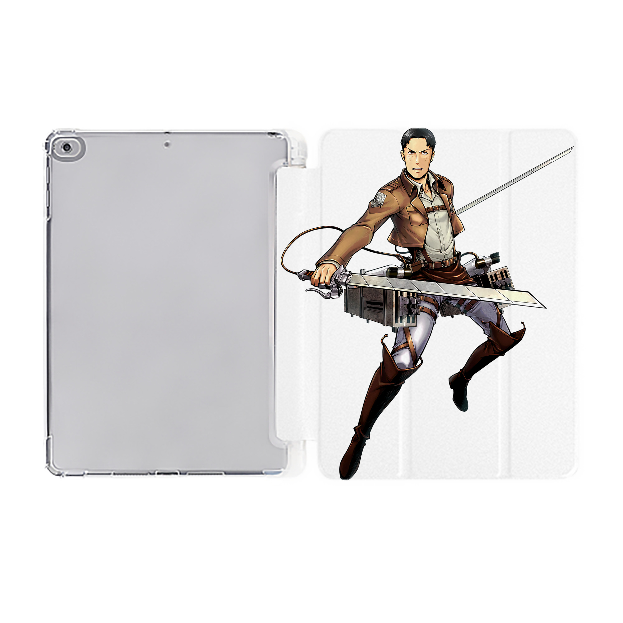 （画像用） 進撃の巨人 Attack on Titan IPad ケース ペン収納付き 三つ折りスタンド PUレザー×シリコン 対応機種9.5/10.5/10.9インチ